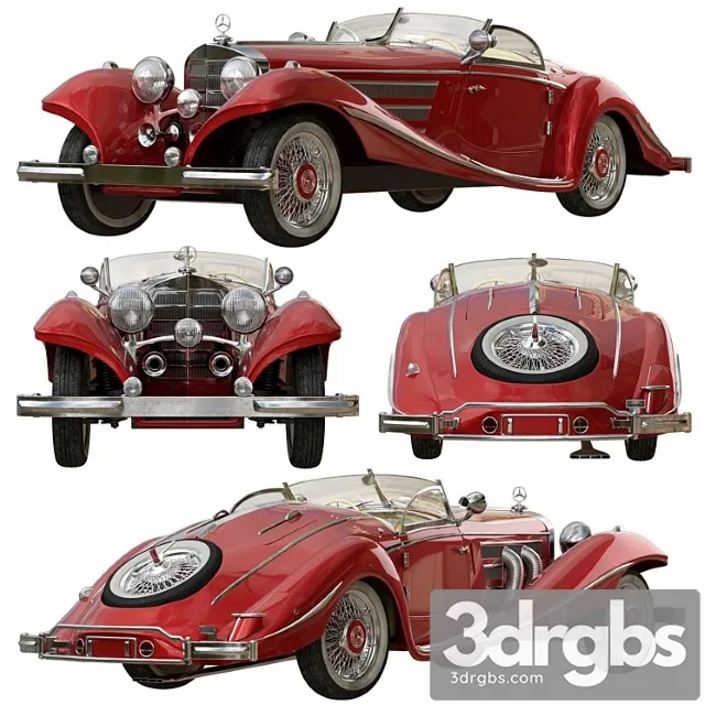 Mercedes 540K Roadster 3D Model Download