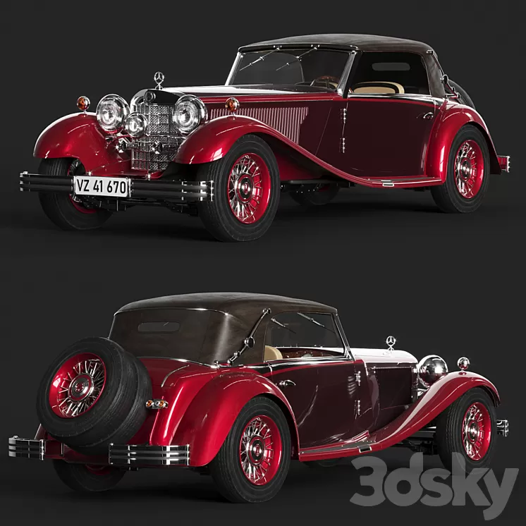 Mercedes Benz 380 Cabriolet 3D Model