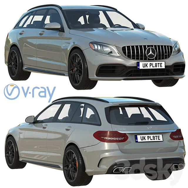 Mercedes Benz AMG C63 Estate 3D Model