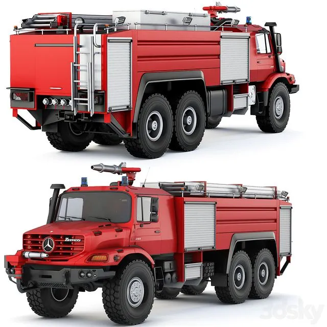 Mercedes-Benz Zetros 2733 Firetruck 2022 3D Model