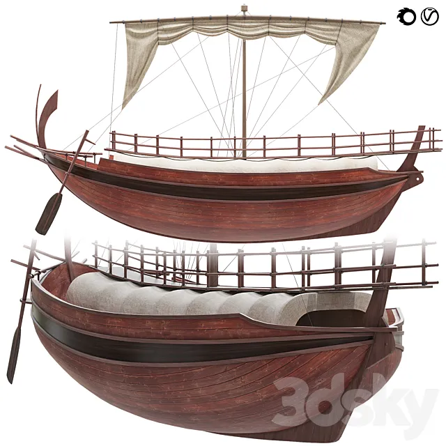 Merchant Greek ship 3D Model