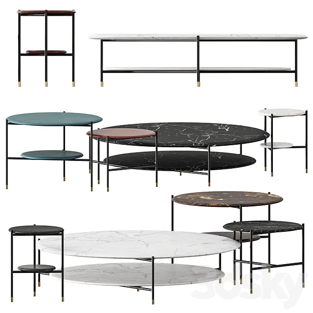 Meridiani ADRIAN Round coffee table 3DModel