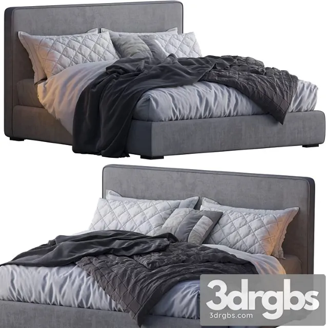 Meridiani bed stone plus 2 3D Model Download