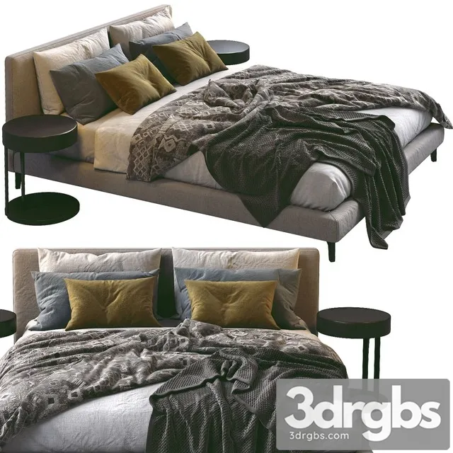 Meridiani Bed Stone Up 3D Model Download