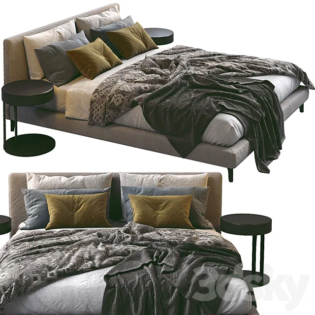 Meridiani Bed Stone Up 3D Model