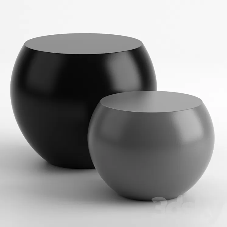 Meridiani – Bongo Outdoor Tables 45x33cm – 55x45cm set of 2 3D Model Meridiani – Bongo Outdoor Tables 45x33cm – 55x45cm set of 2 3D Model