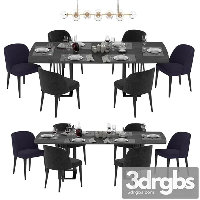Meridiani dinning set 2 3D Model Download