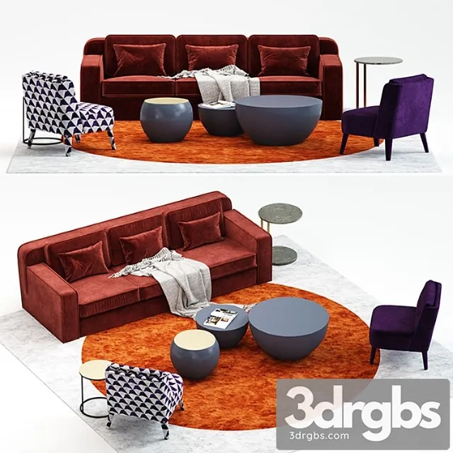 Meridiani hector sofas set 2 3D Model Download