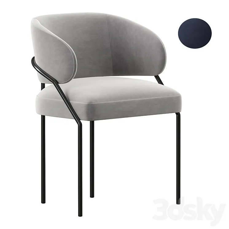 meridiani isetta dining chair 3D Model Free Download