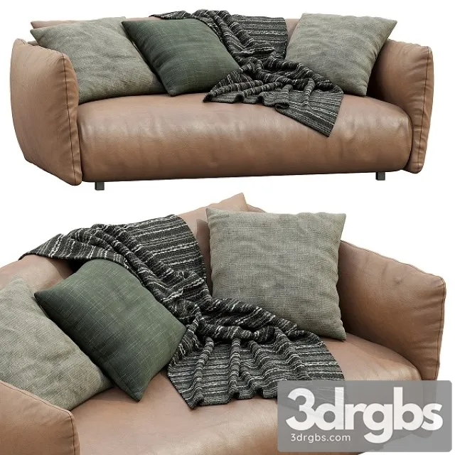 Meridiani Leather Sofa Scott 3D Model Download