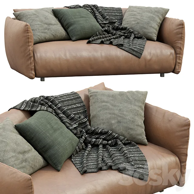 Meridiani Leather Sofa SCOTT 3D Model Meridiani Leather Sofa SCOTT 3D Model
