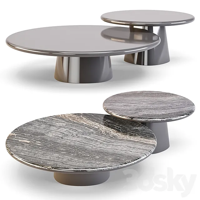 Meridiani: Leon – Coffee and Side Tables 3D Model