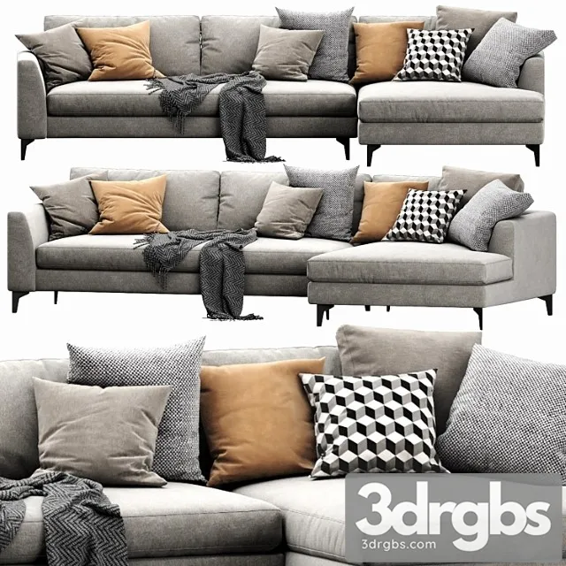 Meridiani Louis Up Chaise Lounge 3D Model Download