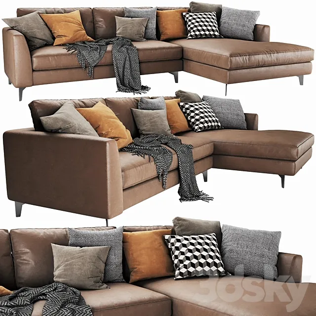 Meridiani Louis Up Leather 3D Model Meridiani Louis Up Leather 3D Model