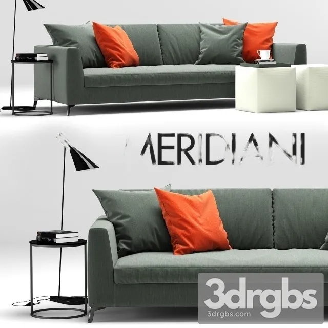 Meridiani Louis Up Sofa 01 3D Model Download