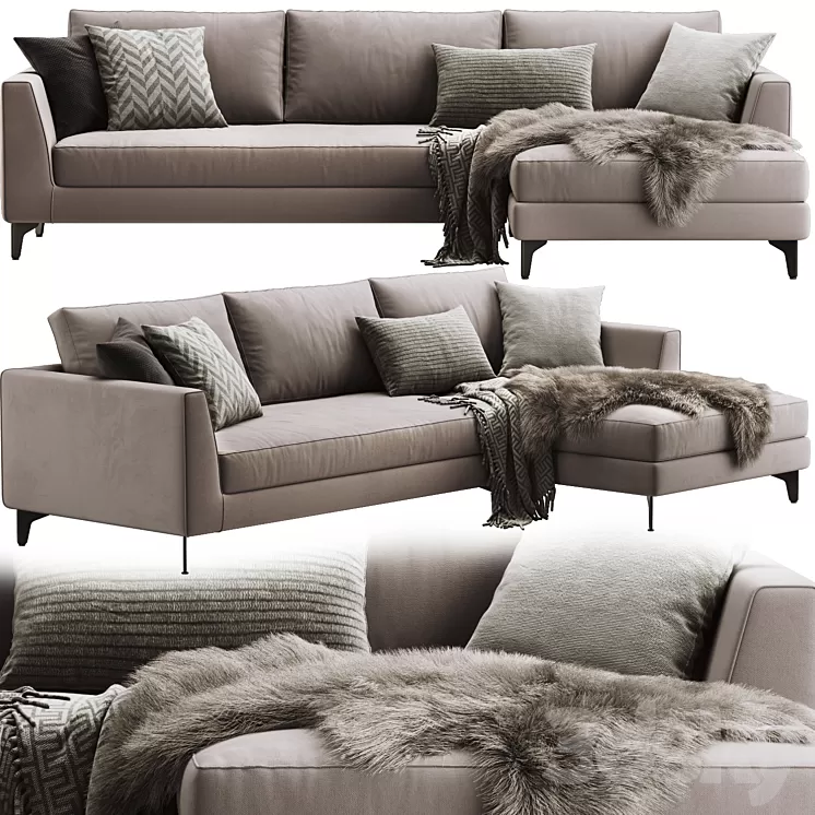 Meridiani Louis Up Sofa 3D Model