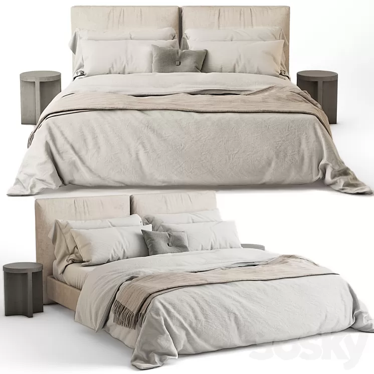 Meridiani Oliver Bed 01 3D Model Free Download