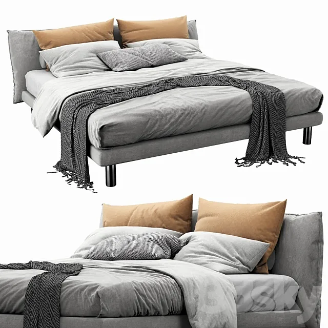 Meridiani Oliver Bed 3DModel Meridiani Oliver Bed 3DModel