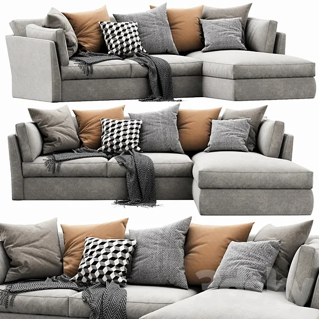 Meridiani Queen Chaise Lounge 3D Model Meridiani Queen Chaise Lounge 3D Model