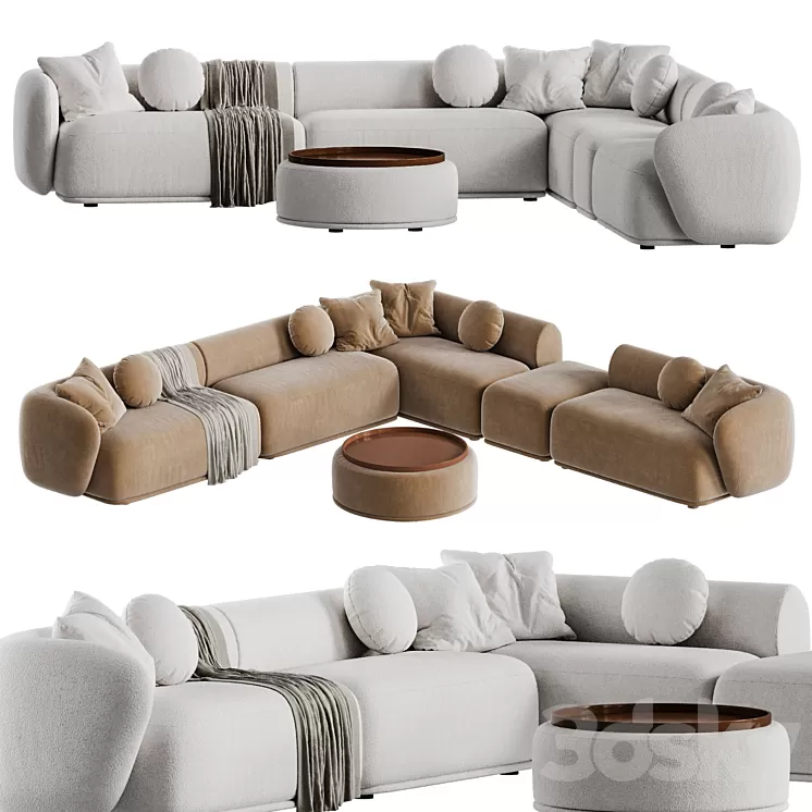 Meridiani Rene sofa set 1 3D Model Free Download