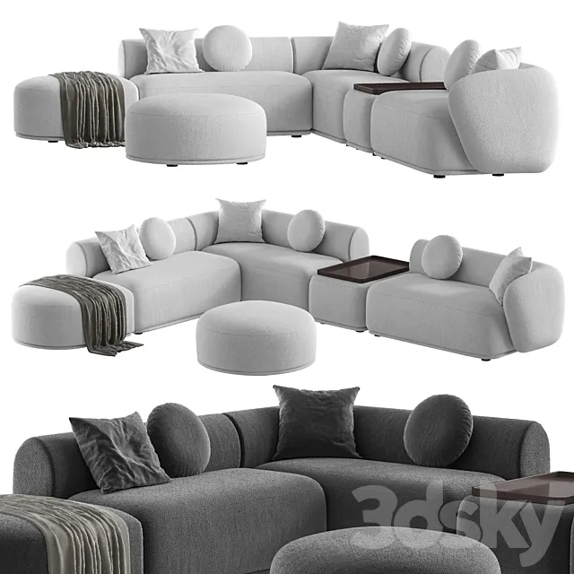 Meridiani Rene sofa set 2 3D Model Meridiani Rene sofa set 2 3D Model