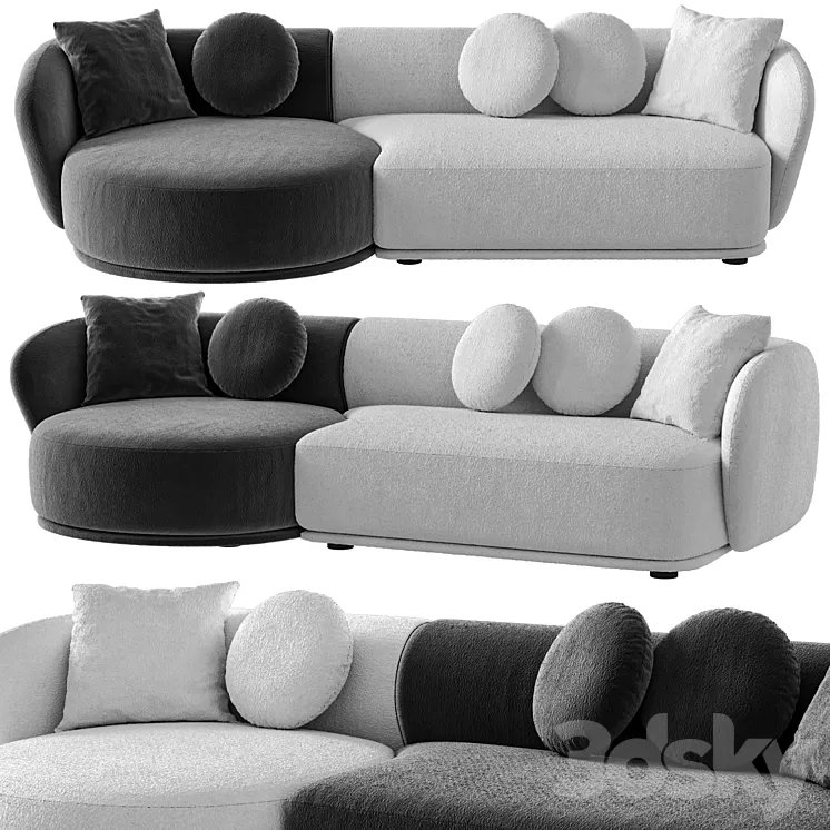 Meridiani Rene sofa set 6 3D Model Free Download