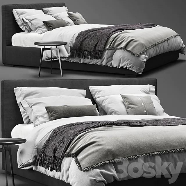 Meridiani Stone Plus Bed 3DModel Meridiani Stone Plus Bed 3DModel