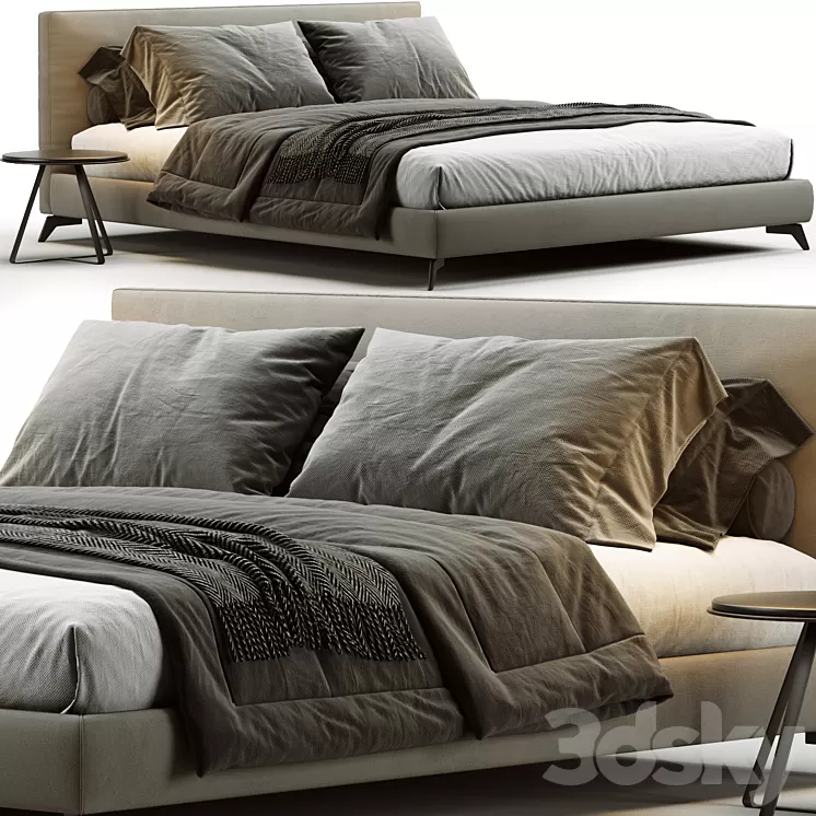 Meridiani Stone Up Bed 3D Model Free Download