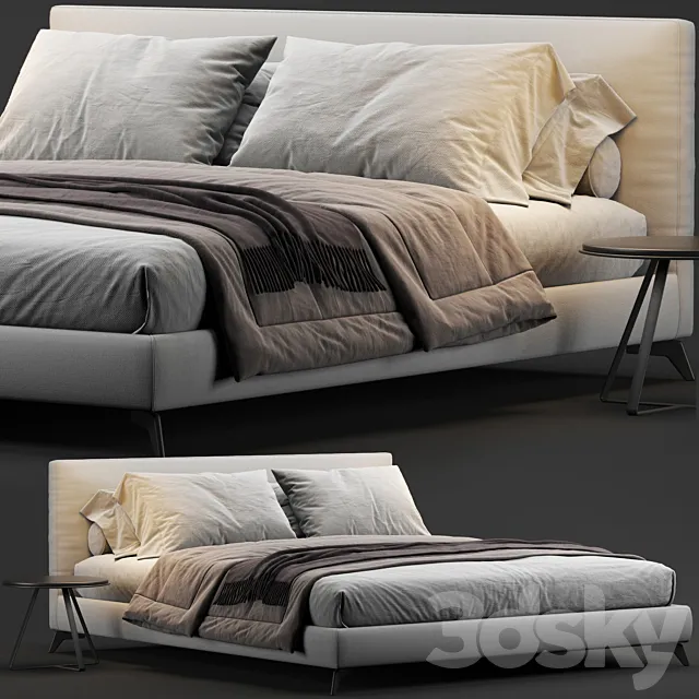 Meridiani Stone Up Bed 3D Model Meridiani Stone Up Bed 3D Model