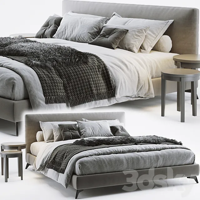 Meridiani Stone Up Bed 3D Model Meridiani Stone Up Bed 3D Model