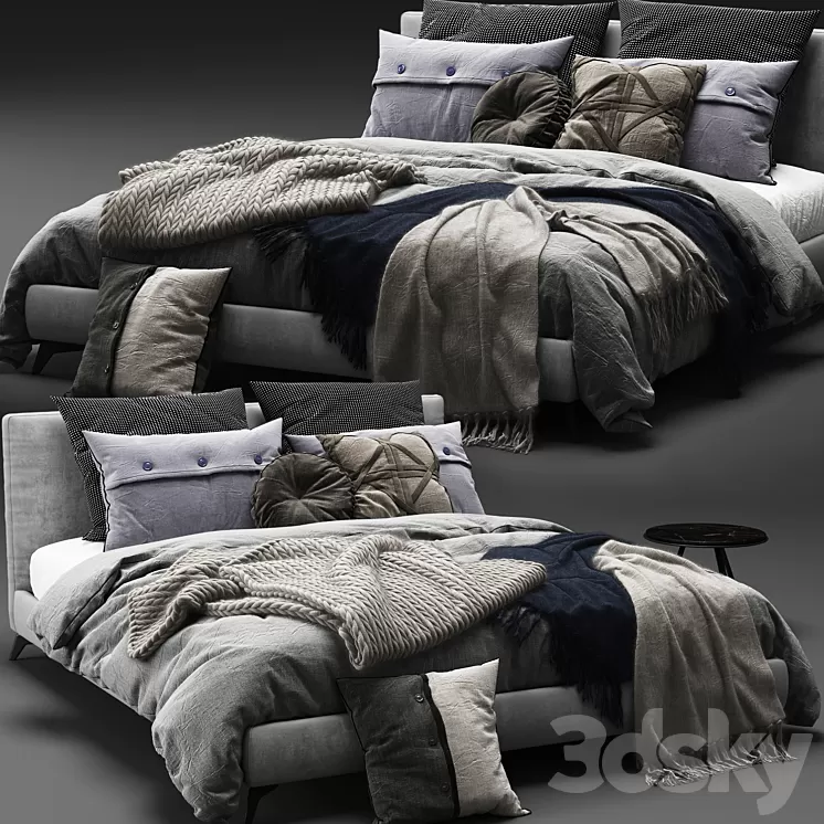 Meridiani Stone Up Bed 3D Model