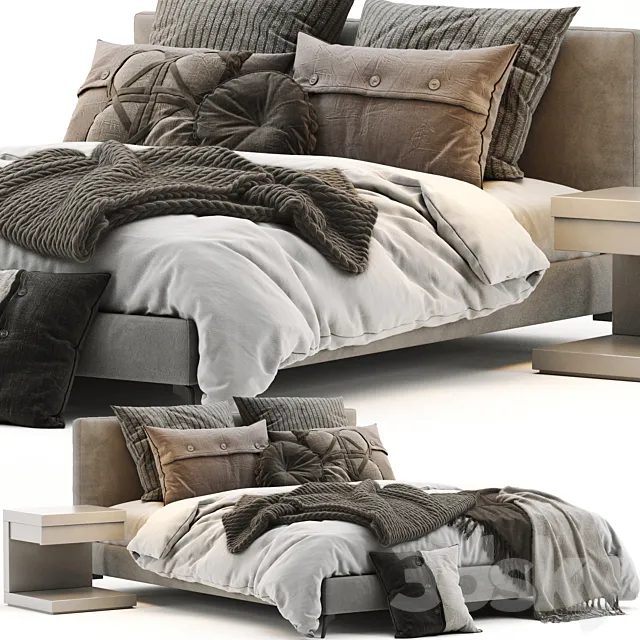 Meridiani Stone Up Bed 3DModel Meridiani Stone Up Bed 3DModel