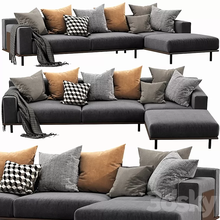 Meridiani TIMOTHY KUOIO Chaise Lounge 3D Model