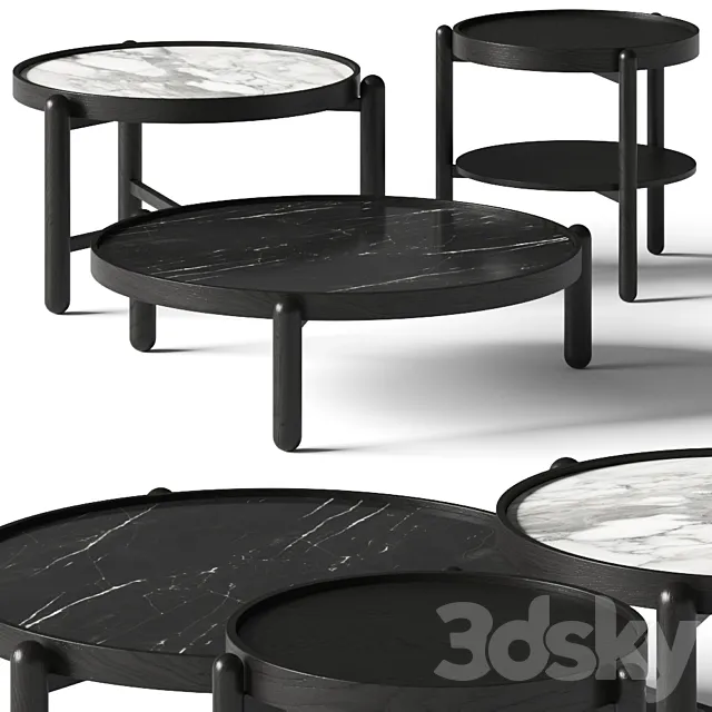 Meridiani Vittorio Coffee and Side Tables 3D Model