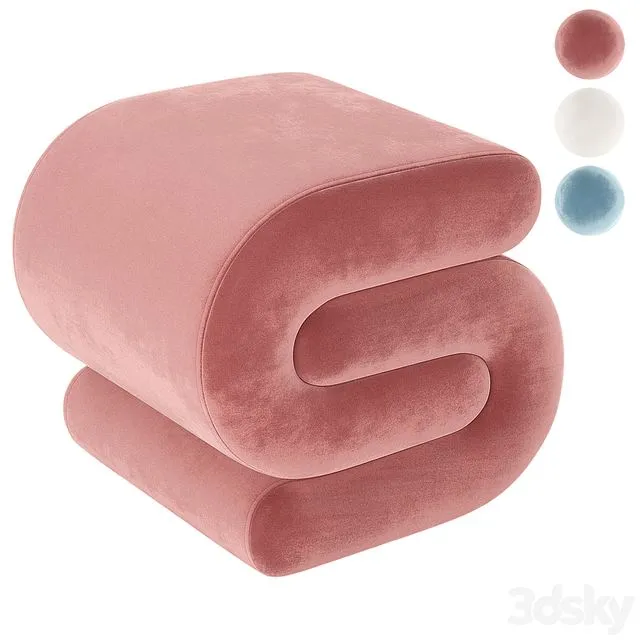 Merle pouf from Westwing 3D Model Merle pouf from Westwing 3D Model