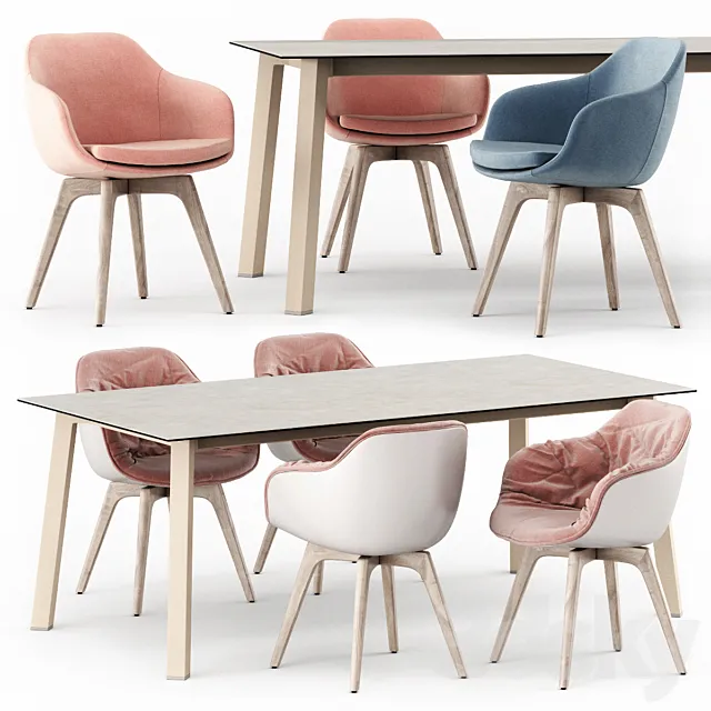 Merlot table Lap 4011 Lap 4012 by Dressy 3D Model