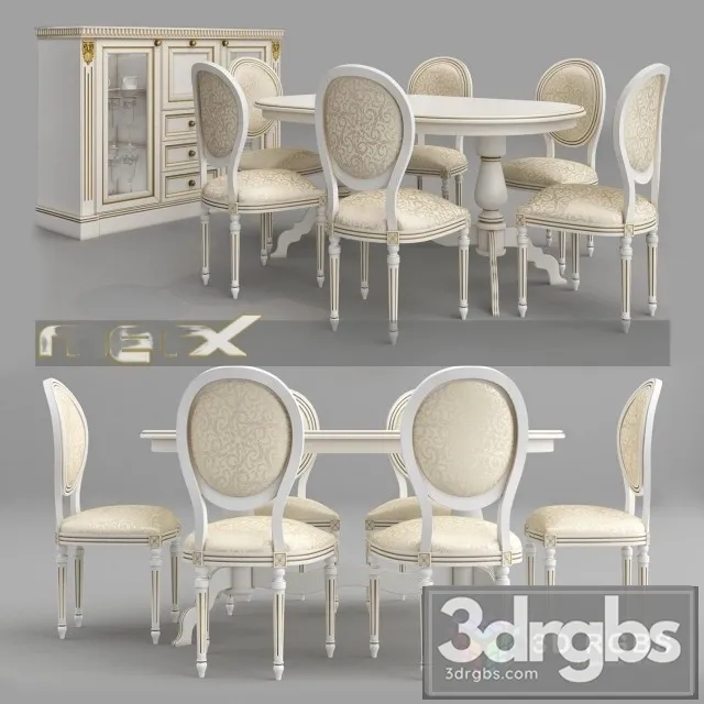 Merx Stolovaya Table and Chair 3D Model Download