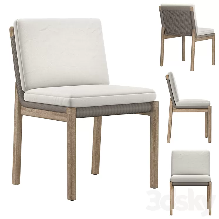 MESA TEAK DINING SIDE CHAIR 3D Model Free Download