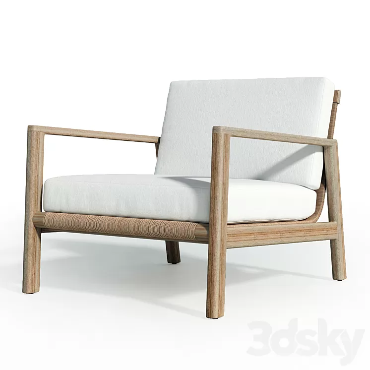 Mesa Teak Lounge Chair 3D Model Mesa Teak Lounge Chair 3D Model