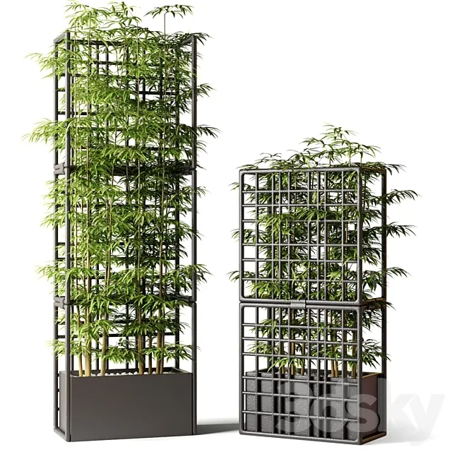 Mesh divider partition with bamboo 3D Model
