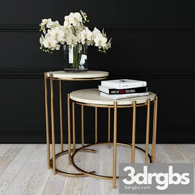 Messina nesting side tables 2 3D Model Download