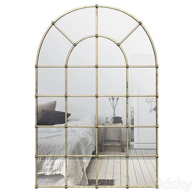 Metal Arch Window Wall Mirror OAWY8570 3D Model Metal Arch Window Wall Mirror OAWY8570 3D Model