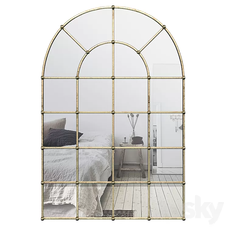 Metal Arch Window Wall Mirror OAWY8570 3D Model