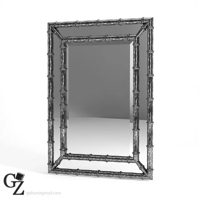 Metal bamboo mirror Ti 3D Model Metal bamboo mirror Ti 3D Model