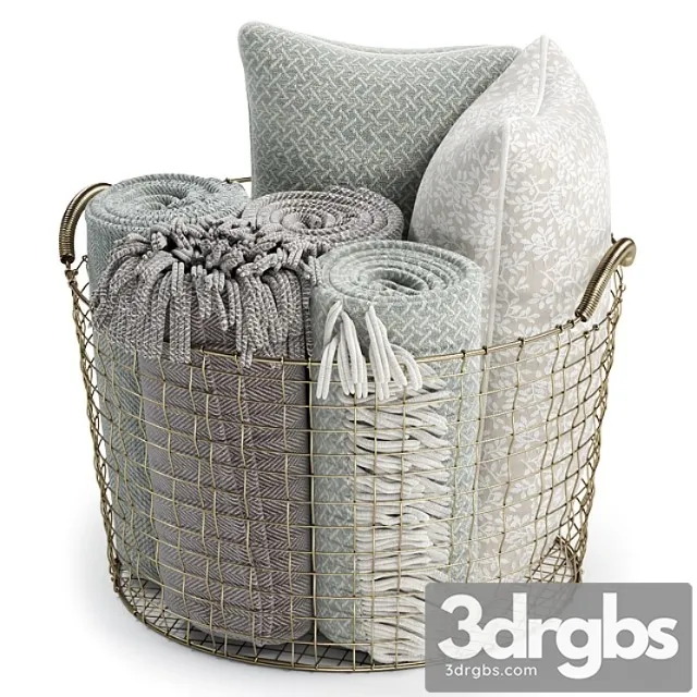 Metal basket decor 04 3D Model Download