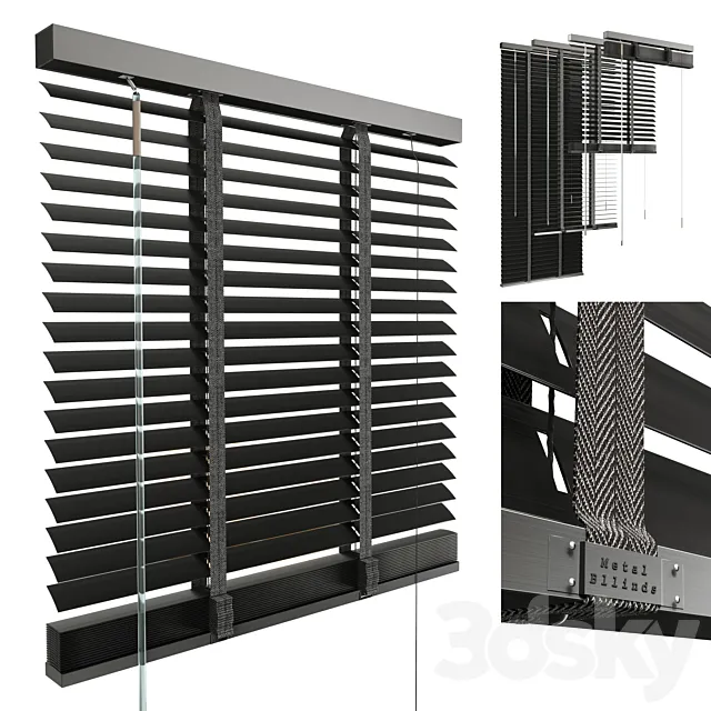 Metal Blinds black 600 in 35mm 3D Model Metal Blinds black 600 in 35mm 3D Model