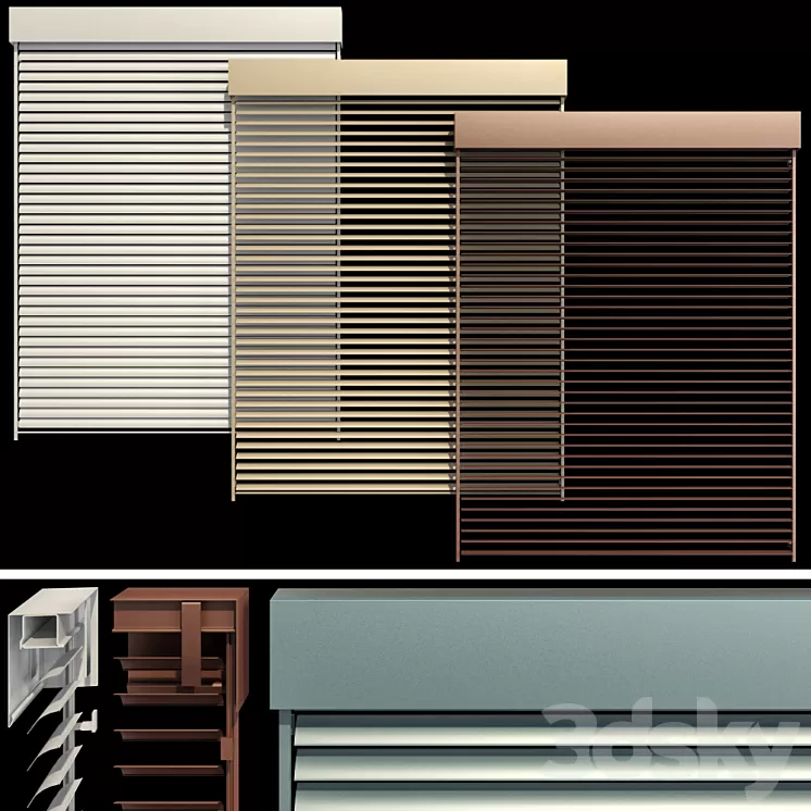 Metal blinds for windows and doors 3D Model Metal blinds for windows and doors 3D Model