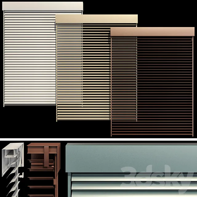 Metal blinds for windows and doors 3DModel Metal blinds for windows and doors 3DModel