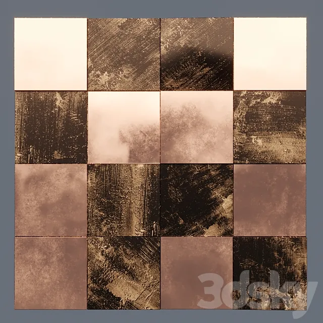 METAL BRONZE 3D CUBES 3D Model