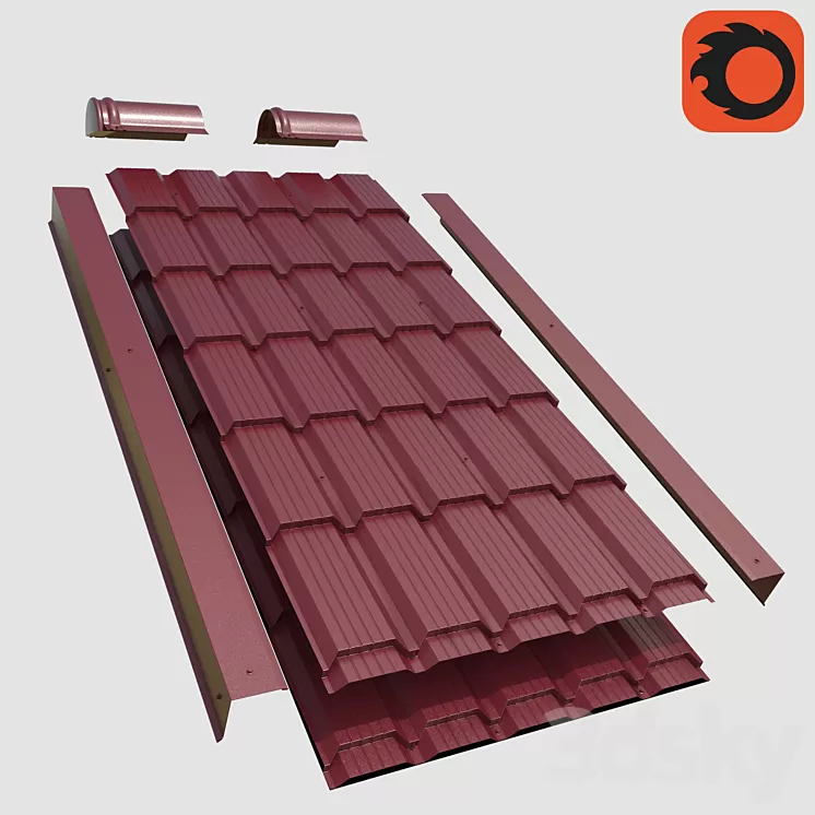 Metal Cascade 3D Model Metal Cascade 3D Model